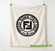 Fendi Roma Italy 1925 FF Monogram Emblem Flannel Sofa Throw Blanket Luxury Designer IMG_9331